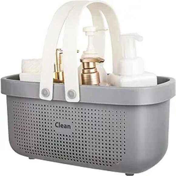 Plastic Shower Caddy Tote Storage Basket with Handle for Bathroom Dorm Room - Picture 7 of 7
